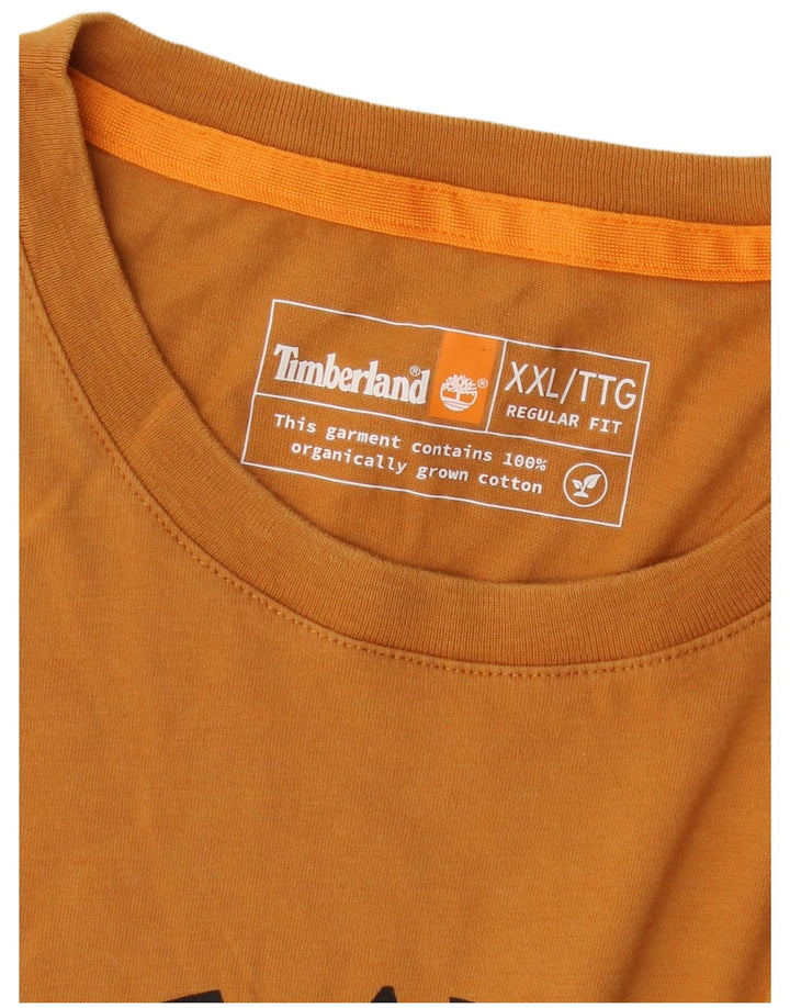 Timberland Herre Regular Fit Regular Fit Grafisk T-Shirt Top 2XL Orange Logo