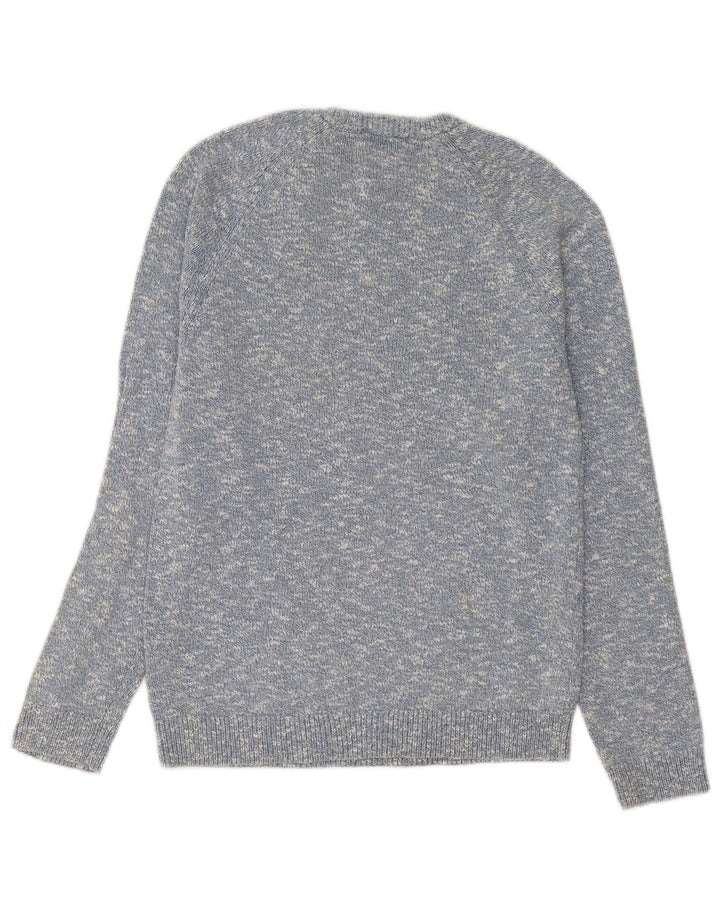 Marks & Spencer Herre Boat Neck Jumper Sweater Small Blue Flecked Bomuld