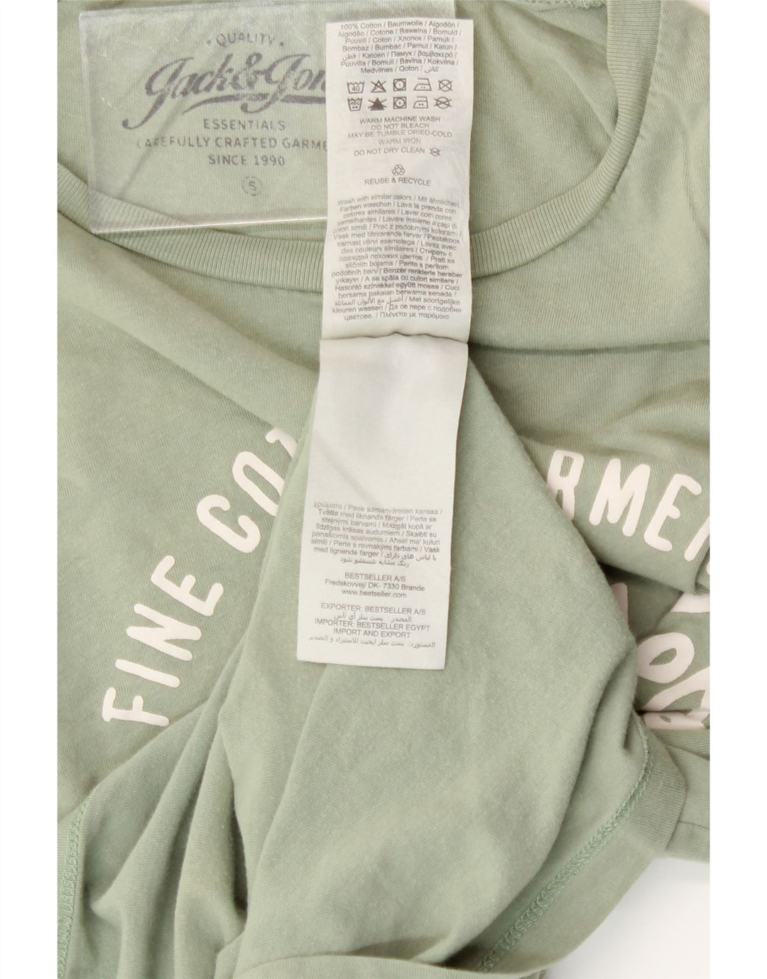 JACK & JONES Mens Graphic T-Shirt Top Small Green Cotton Vintage Jack & Jones and Second-Hand Jack & Jones from Messina Hembry 