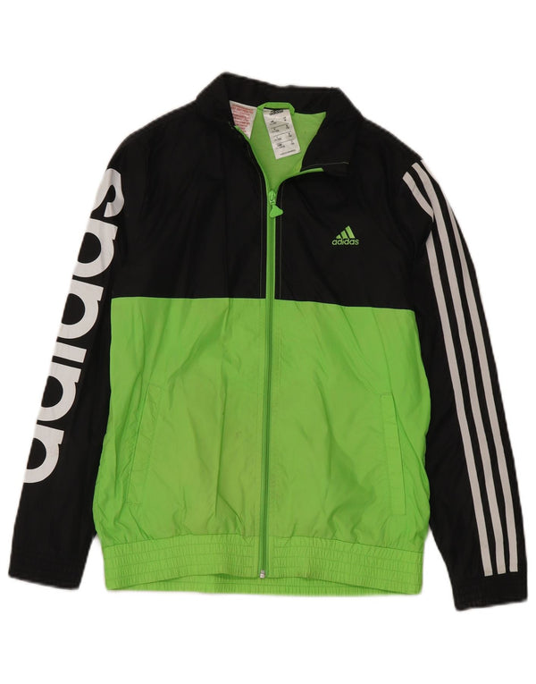 Adidas drenge grafisk træningsdragt topjakke 11-12 år Grøn Colourblock