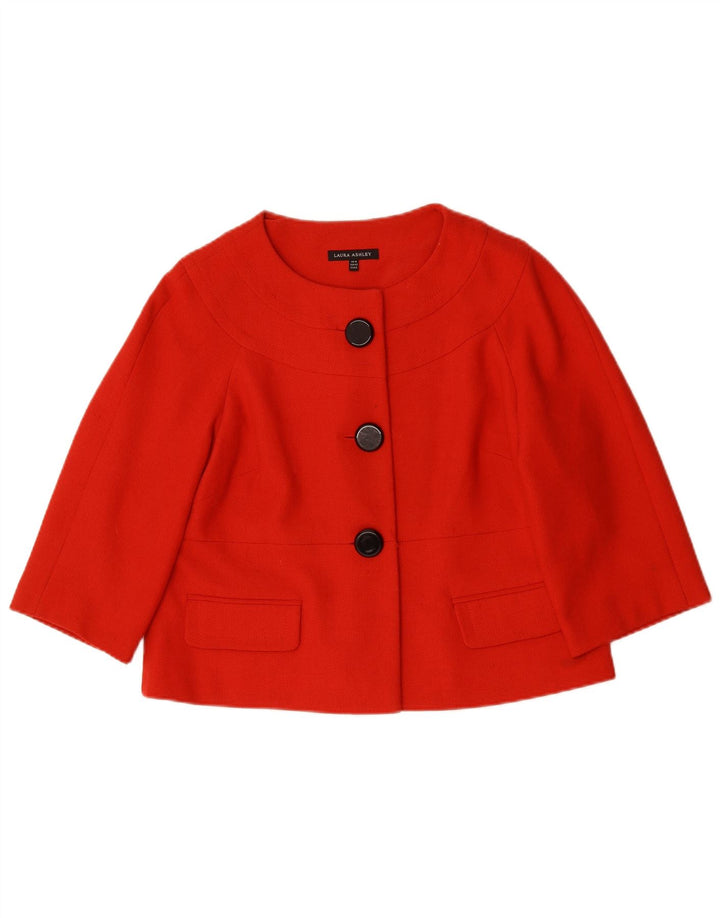 Laura Ashley Dame 3 Button Blazer Jacket UK 16 Large Red Polyester