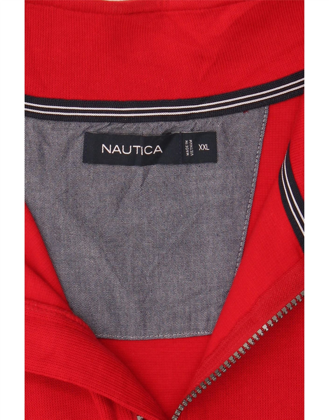 NAUTICA Mens Zip Neck Jumper Sweater 2XL Red Cotton Vintage Nautica and Second-Hand Nautica from Messina Hembry 