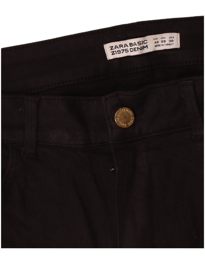 Zara Dame Straight Jeans EU 40 Medium W30 L30 Sort Bomuld