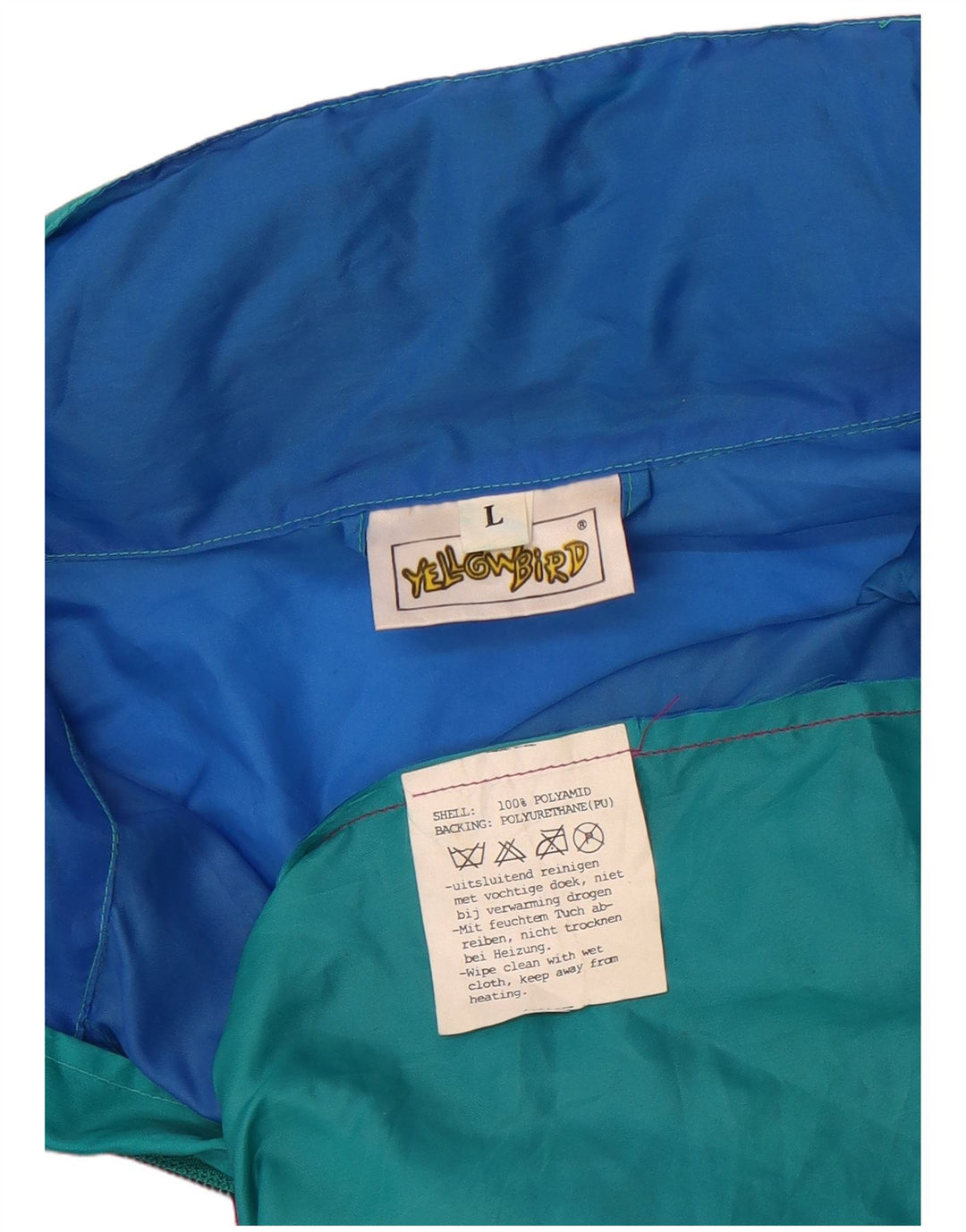 Vintage Regnjakke til mænd UK 40 Stor flerfarvet Colourblock Polyamid