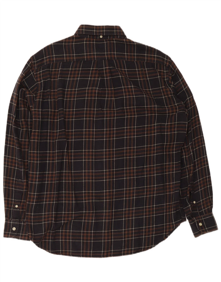Brooksfield Herre flannelskjorte str. 39 Medium Brun Plaid Bomuld