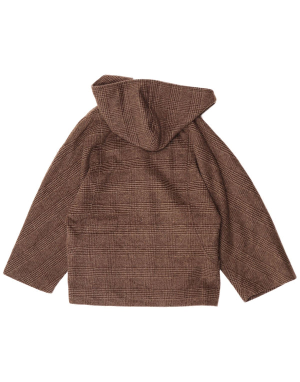 Zara Dame Hooded Open Bomber Jacket UK 14 Medium Brown Ternet Polyester