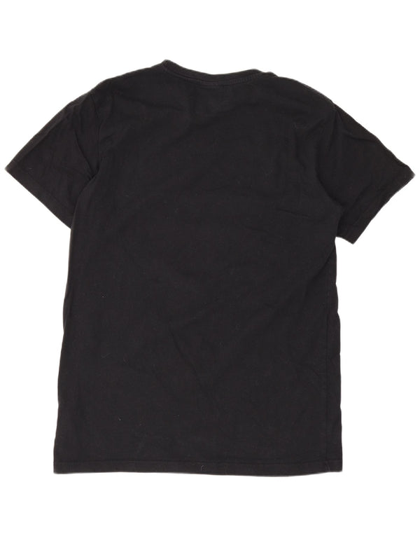 Ellesse Dame Grafisk T-Shirt Top UK 10 Small Black Bomuld