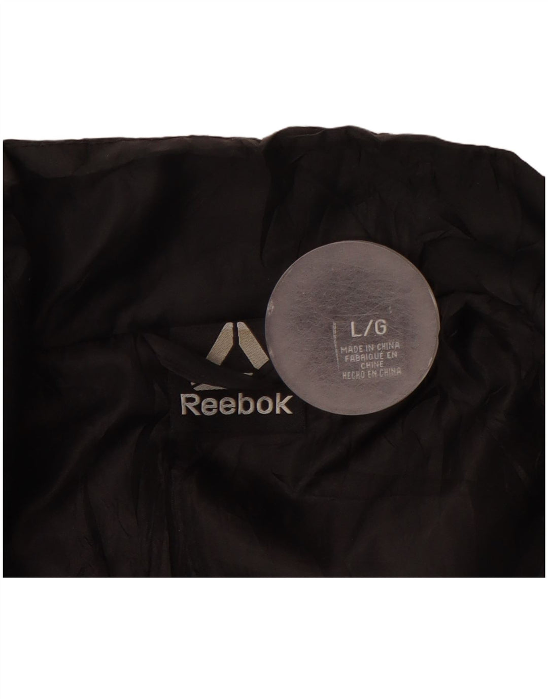 REEBOK Womens Windbreaker Jacket UK 16 Large Black Polyester
