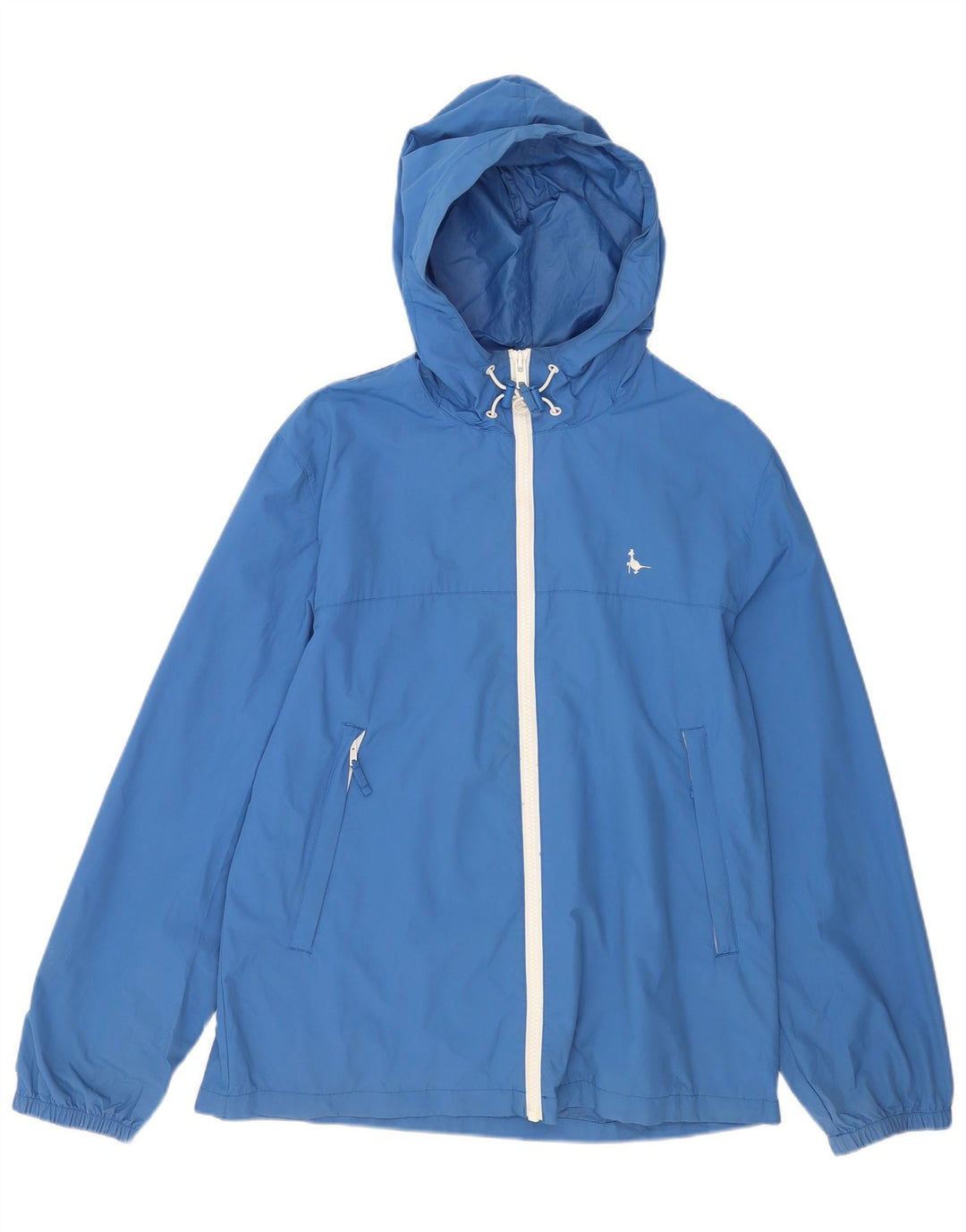 Jack Wills Regnjakke med hætte til mænd UK 42 XL Blå Nylon