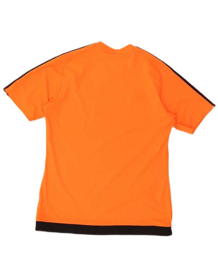 Adidas Herre Climalite T-Shirt Top Medium Orange Colourblock