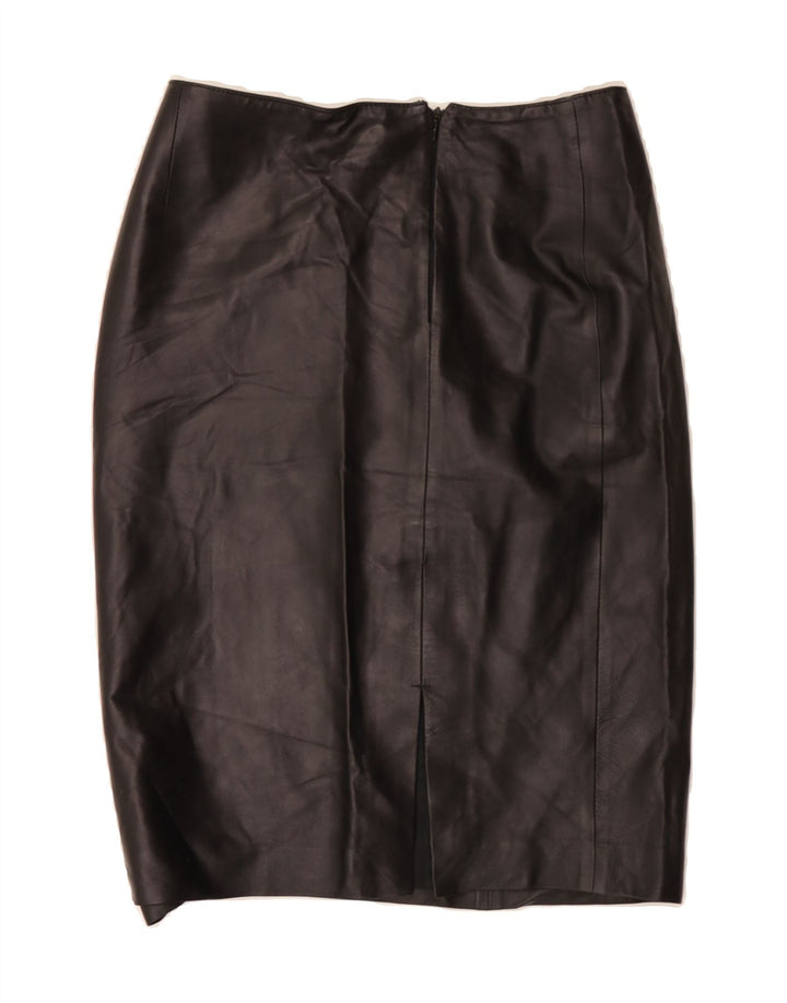 SEVENTY Womens Leather Skirt IT 44 Medium W30  Black Leather Vintage Seventy and Second-Hand Seventy from Messina Hembry 