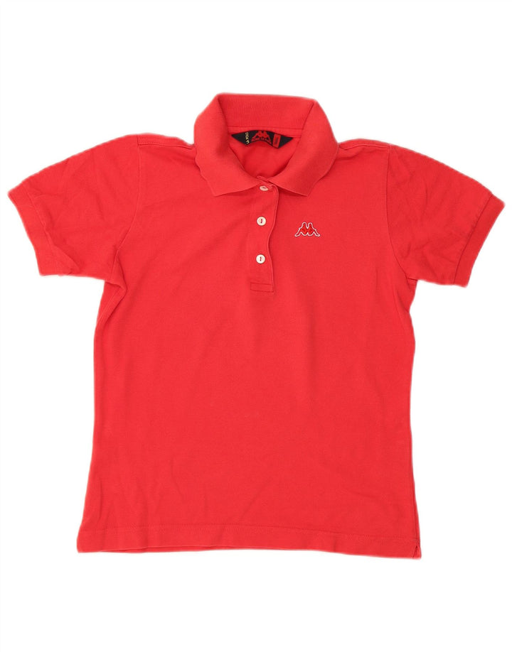 Kappa Dame Polo Shirt UK 10 Lille Rød Bomuld