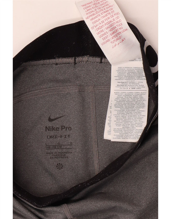 NIKE piger Dri Fit grafiske leggings 12-13 år stor grå farveblok
