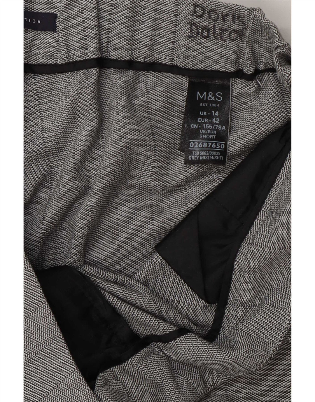 Marks & Spencer Dame Cropped Trousers UK 14 Large W34 L24 Grå Polyester