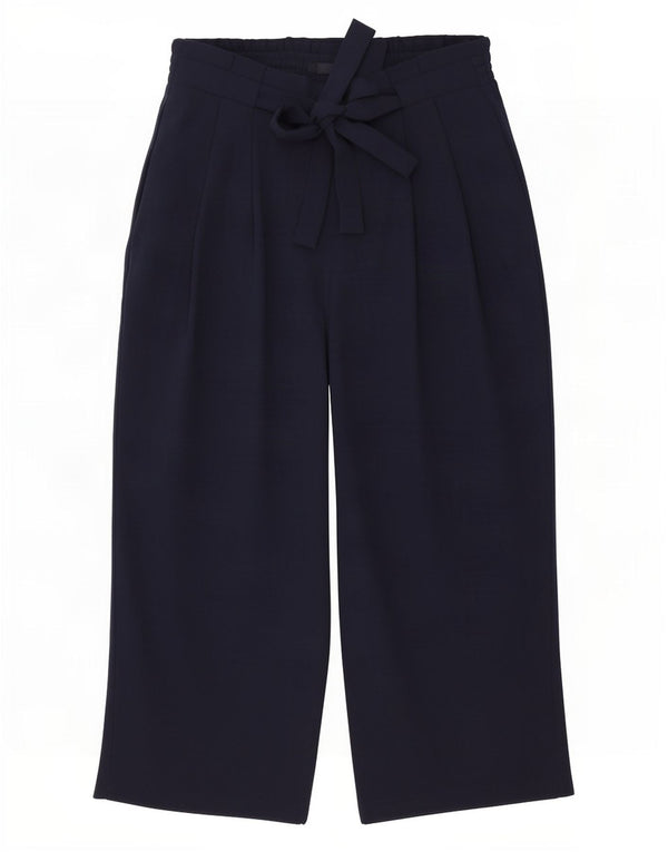 Zara Kvinder Højtaljede Loose Fit Cropped Bukser Medium W28 L24 Marineblå