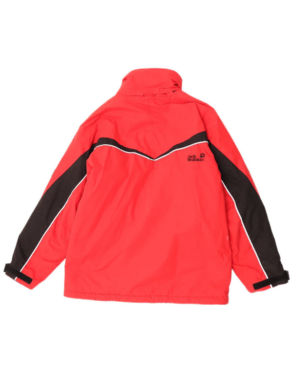 Jack Wolfskin Boys Windbreaker Jacket 11-12 År Rød Colourblock Polyester