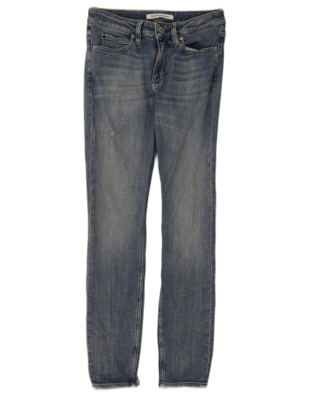 CALVIN KLEIN Womens Slim Jeans W26 L30 Blue Cotton