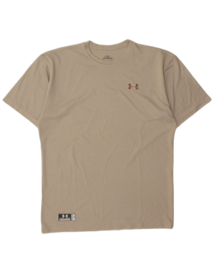 Under Armour Herre T-Shirt Top XL Beige Polyester