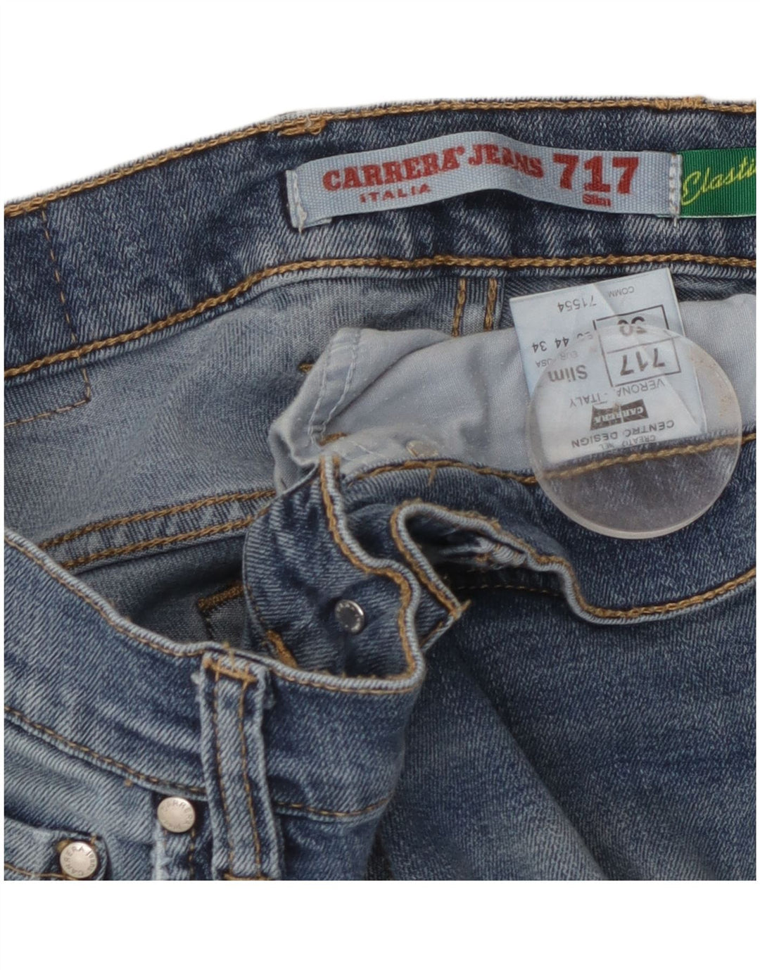 Carrera Mens 717 Slim Jeans IT 50 Large W34 L31 Blå Bomuld