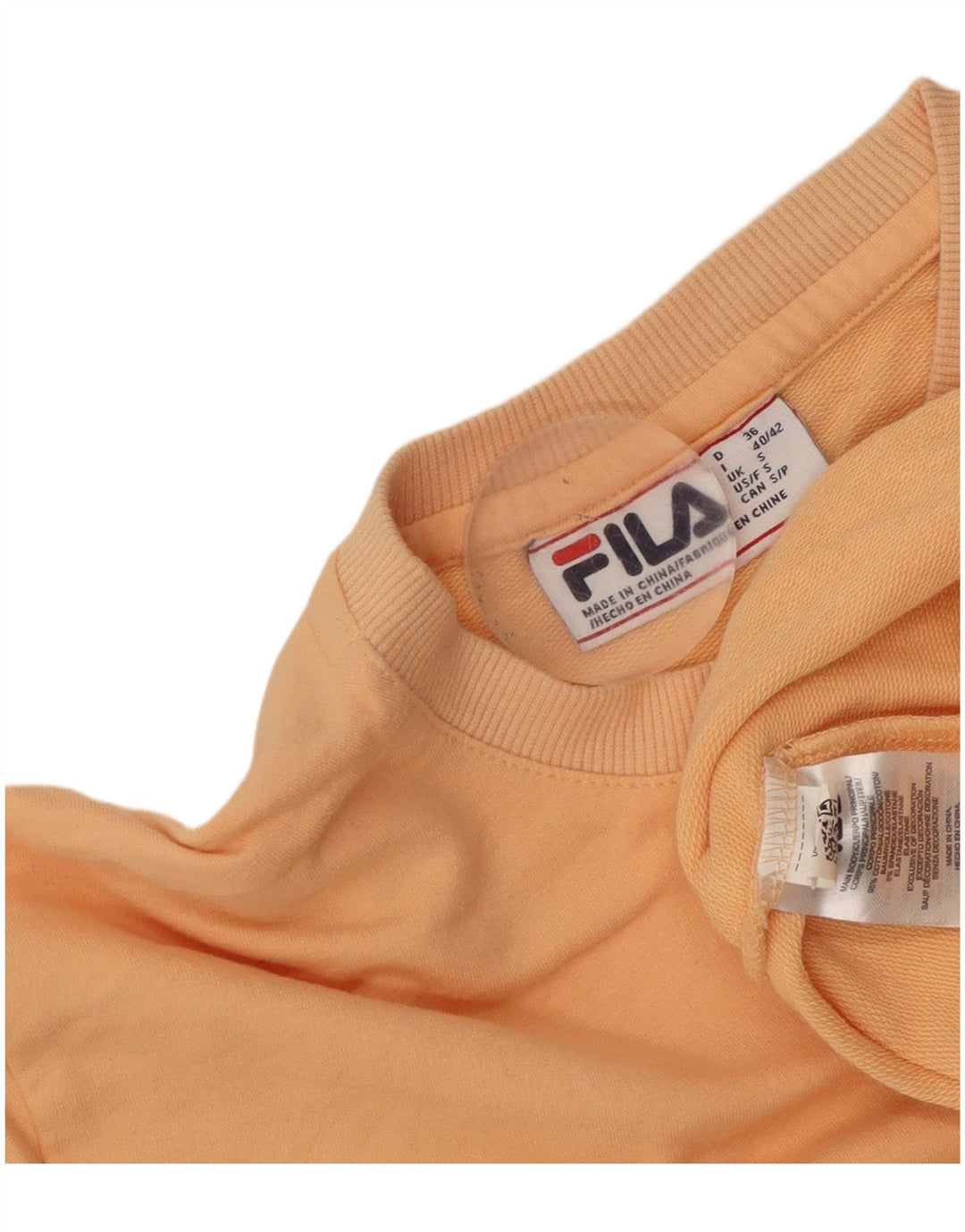 Fila Dame Oversized Sweatshirt Jumper UK 10 Small Orange Bomuld