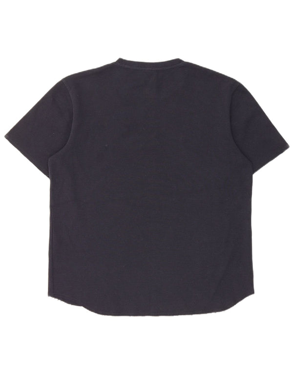 Zara Herre T-Shirt Top Medium Marineblå Bomuld