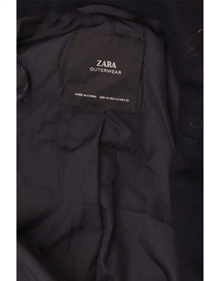 Zara Dame Dobbeltradet Frakke UK 14 Medium Navy Blue