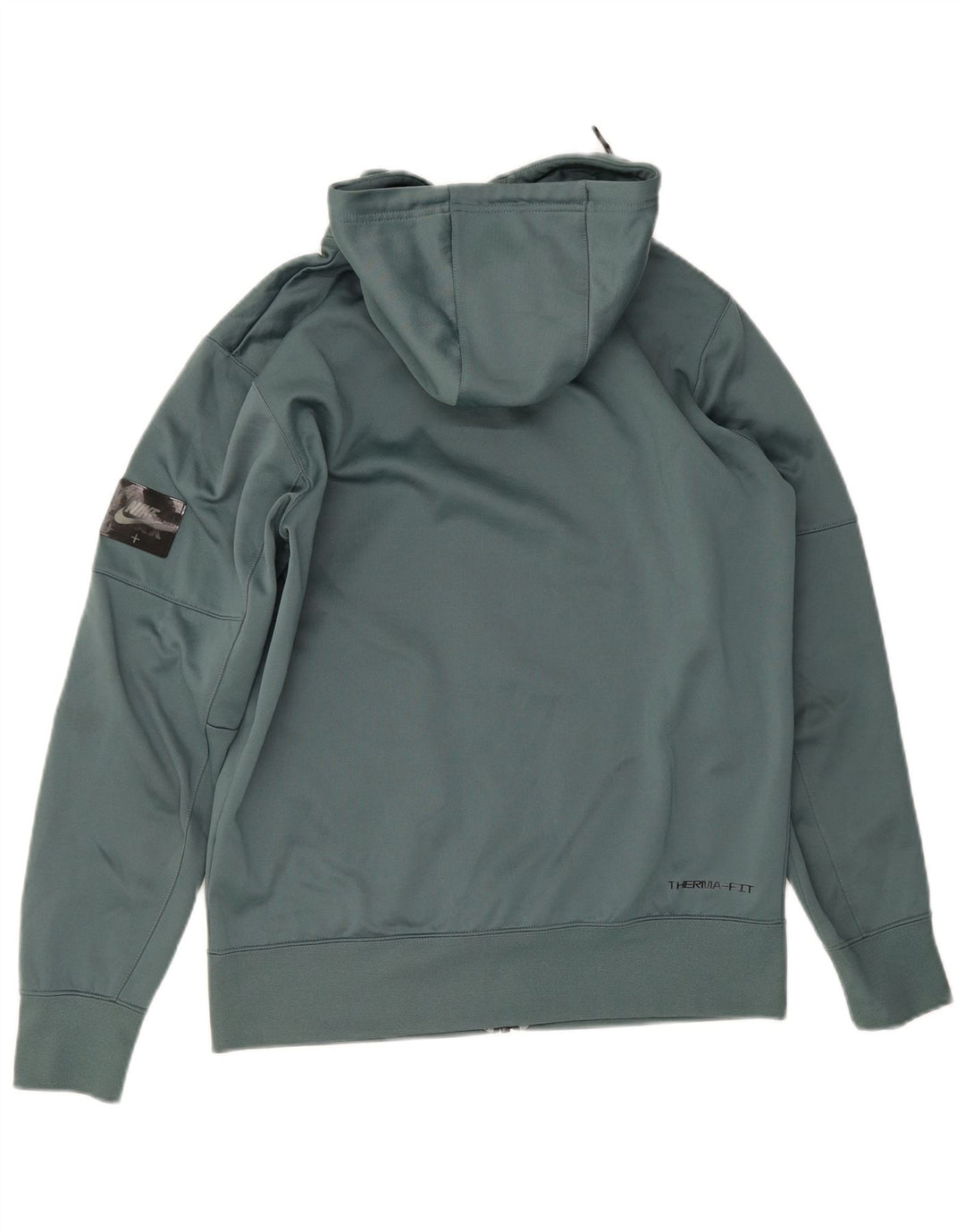 Nike Herre Therma-Fit grafisk hættetrøje med lynlås mellemgrøn polyester