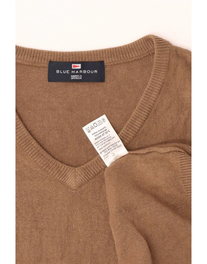 Marks & Spencer Herre V-hals sweater Medium Beige Akryl