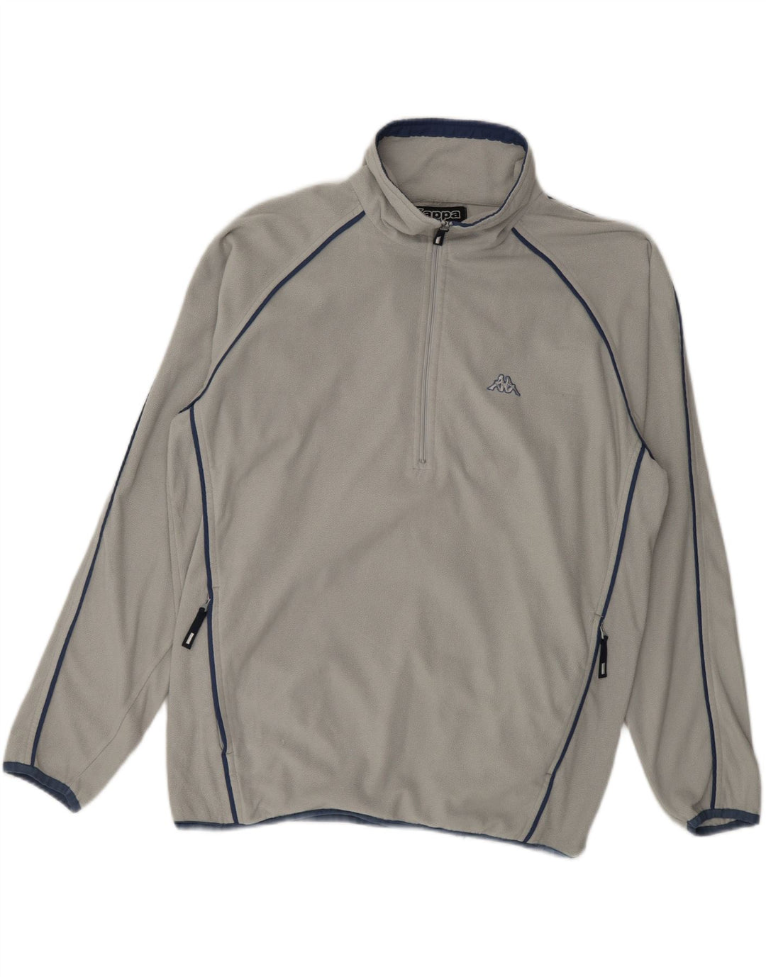Kappa herre lynlås hals fleece jumper stor grå polyester