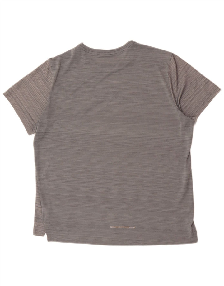 Nike Herre Dri Fit T-shirt Top Stor grå nålestribet polyester