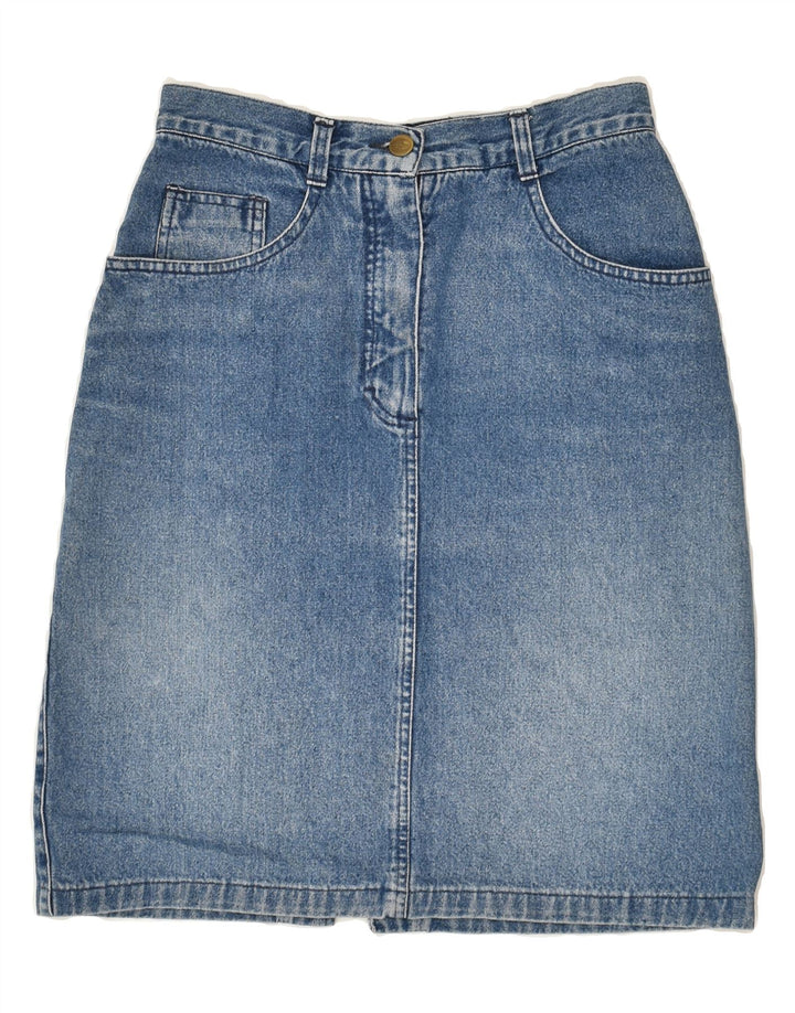 TRUSSARDI Womens Denim Skirt W28 Medium  Blue Cotton | Vintage Trussardi | Thrift | Second-Hand Trussardi | Used Clothing | Messina Hembry 
