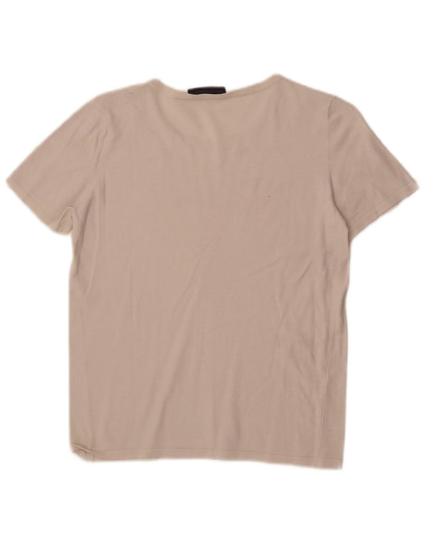 Trussardi Dame Grafisk T-Shirt Top UK 4 XS Hvid