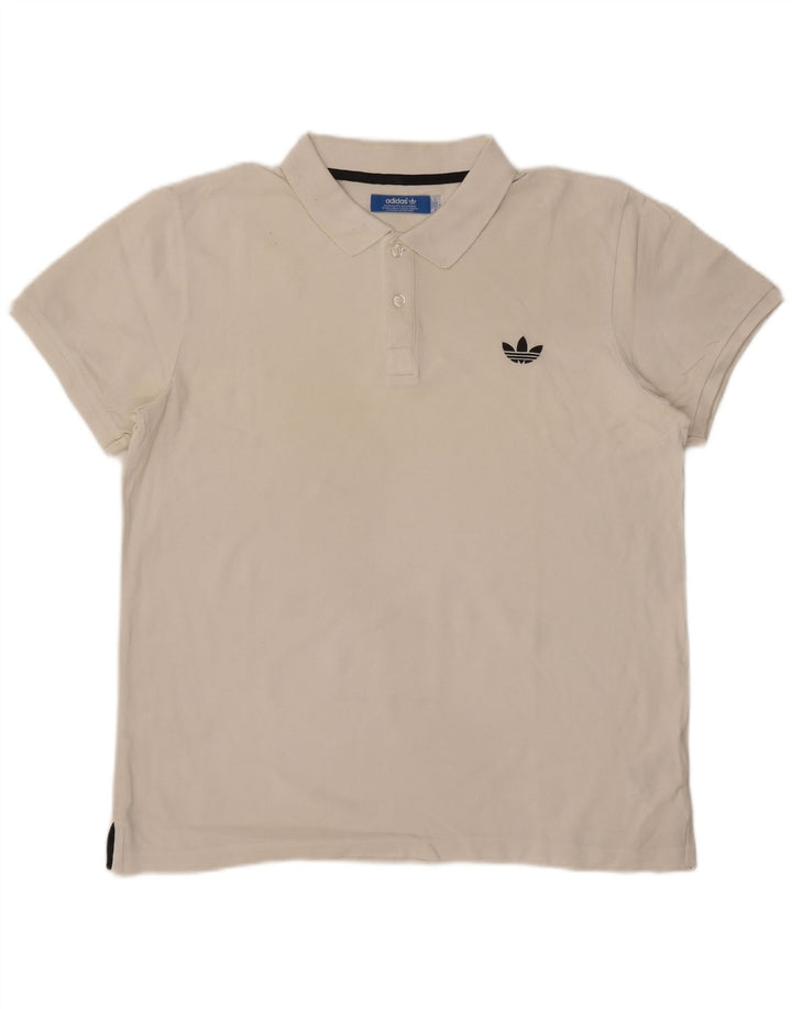 Adidas Polo Shirt til mænd, stor hvid bomuld