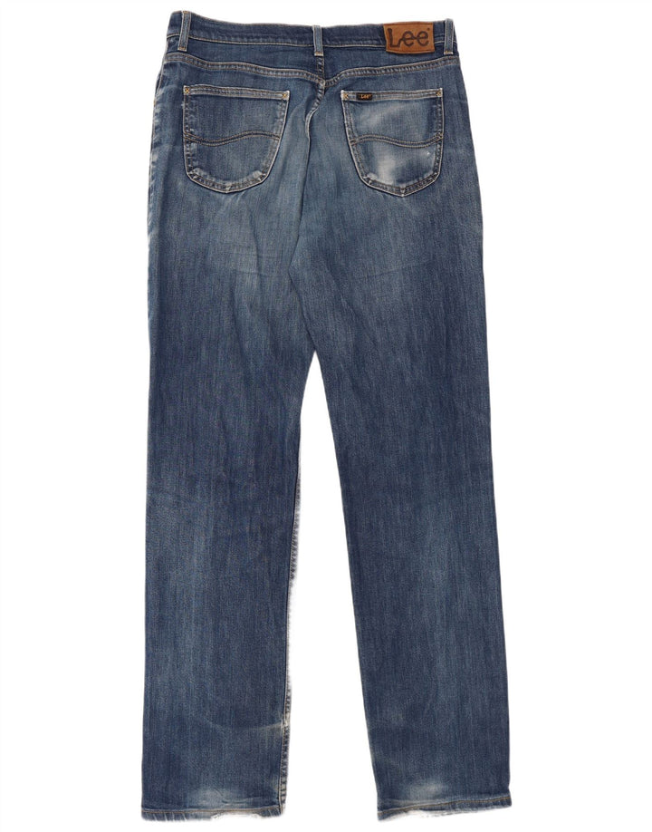 LEE Herre Brooklyn Straight Jeans W36 L36 Blå Bomuld