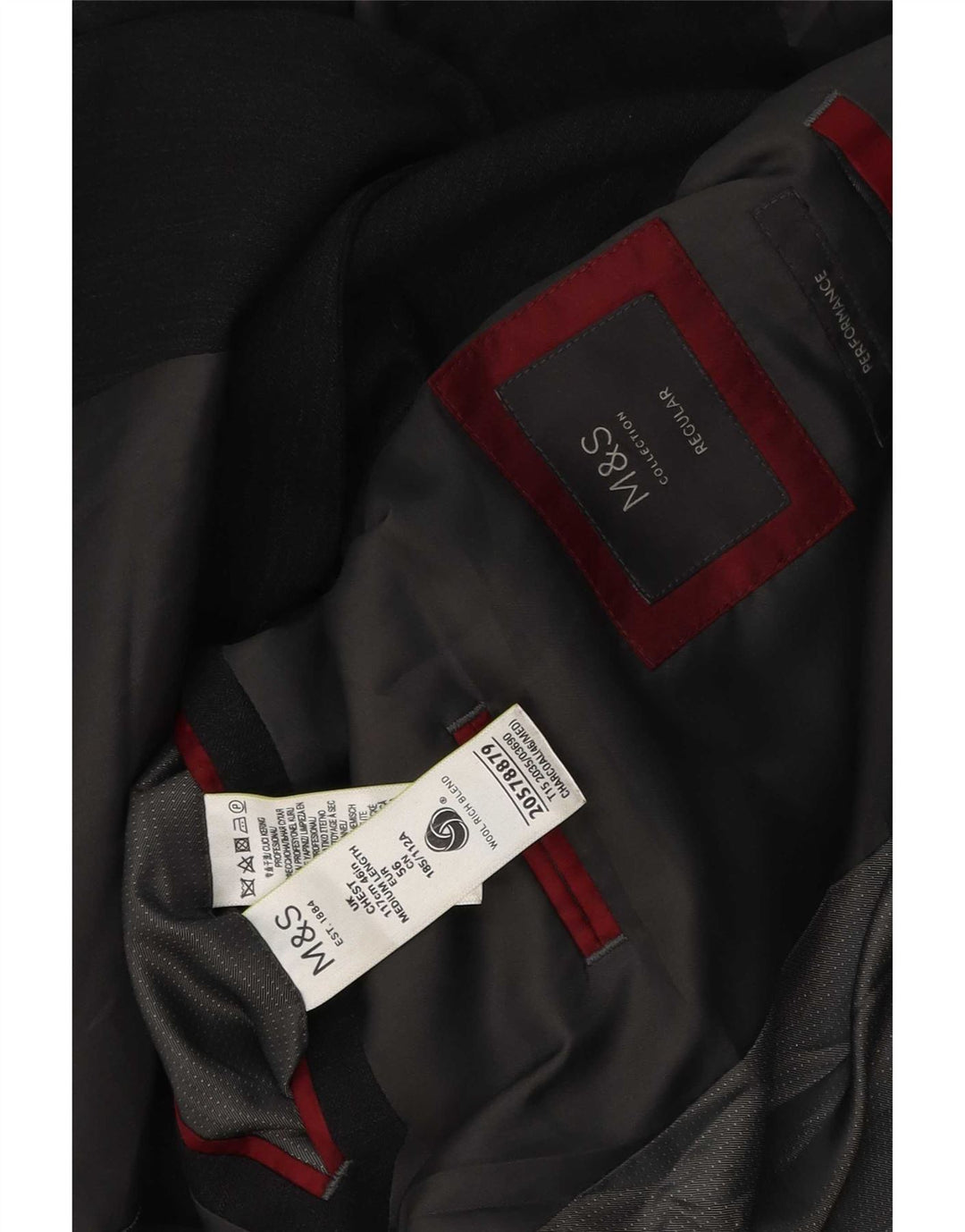 Marks & Spencer Herre 2-knaps blazerjakke UK 46 XL Grå Polyester