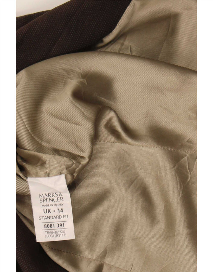 Marks & Spencer Dame 1-knaps blazerjakke UK 14 Medium Brun