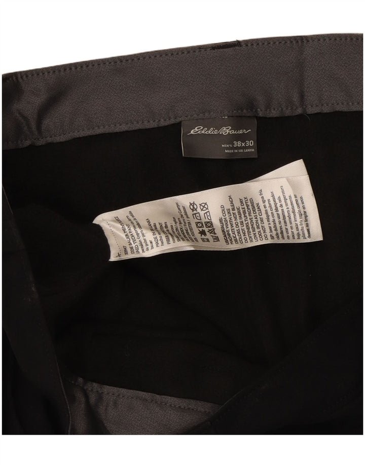 EDDIE BAUER Straight Cargo Bukser til mænd W38 L30 Sort Nylon