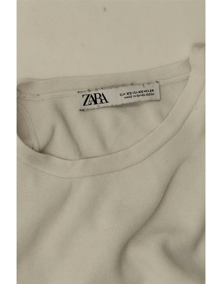 Zara Womens Crop Vest Top UK 4 XS Hvid
