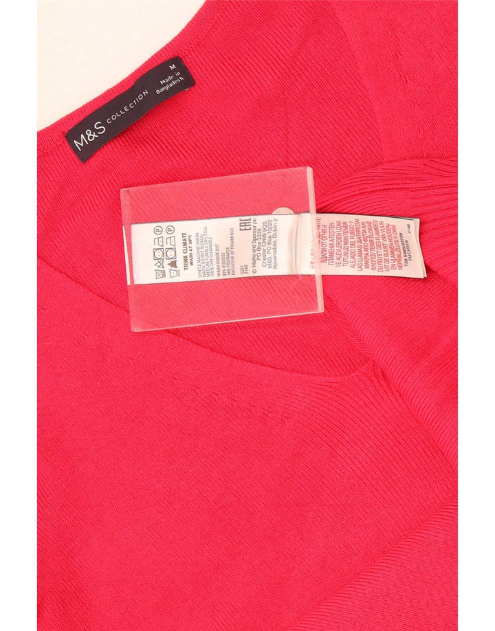 Marks & Spencer Dame Crop Bluse Top UK 12 Medium Pink Viscose