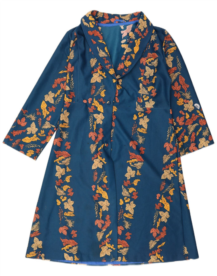 Vintage Damekjole UK 14 Medium Blue Floral