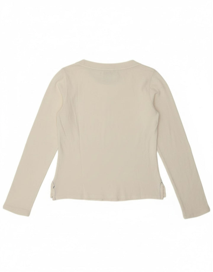 Marella Dame Top Langærmet UK 14 Large Off White Bomuld