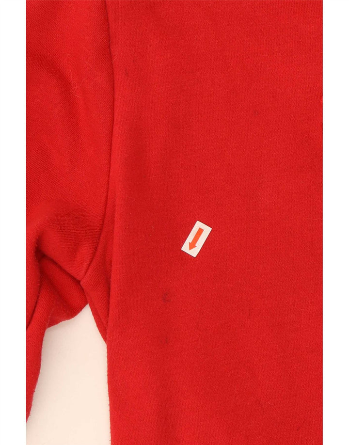Fila Dame Grafisk Sweatshirt Jumper UK 10 Lille Rød Bomuld