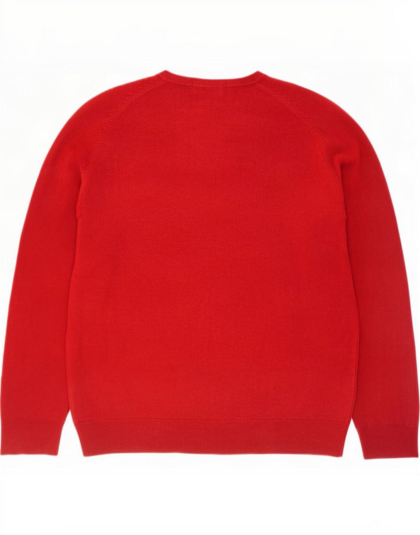 Marks & Spencer Herre Blue Harbor V-hals sweater Medium Rød Akryl