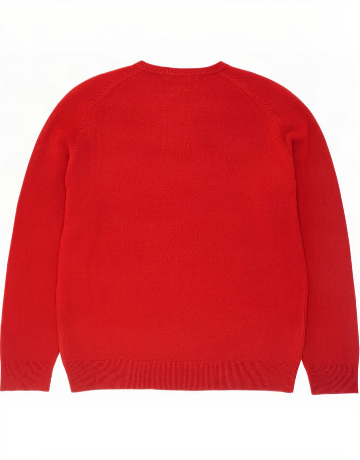 Marks & Spencer Herre Blue Harbor V-hals sweater Medium Rød Akryl