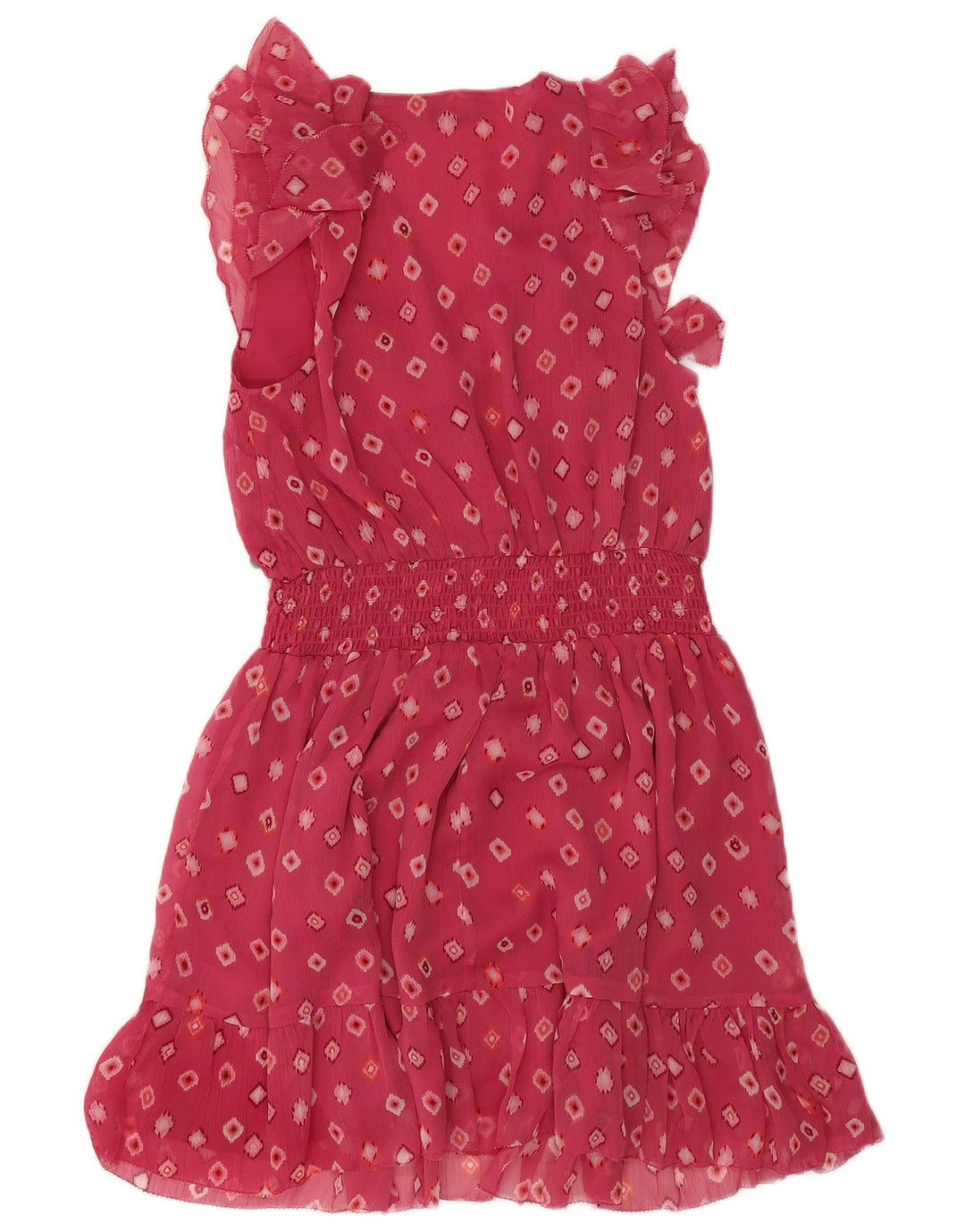 PEPE Jeans Empire Kjole til kvinder UK 10 Lille Pink Geometrisk Polyester