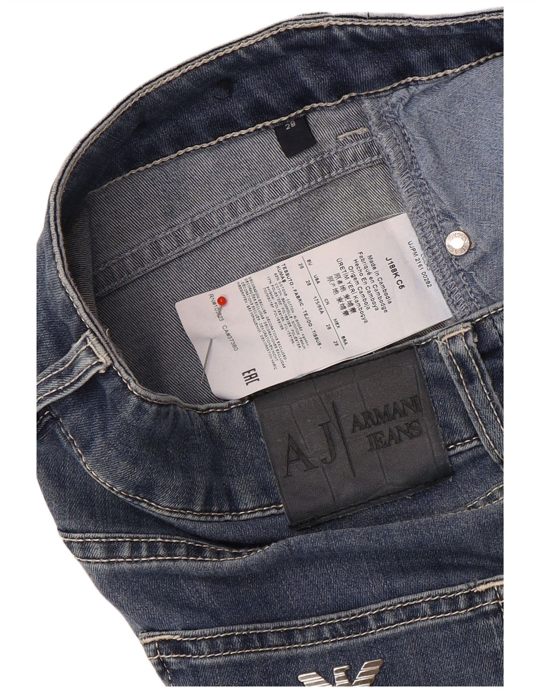 Armani Dame Slim Jeans W28 L28 Marineblå Bomuld