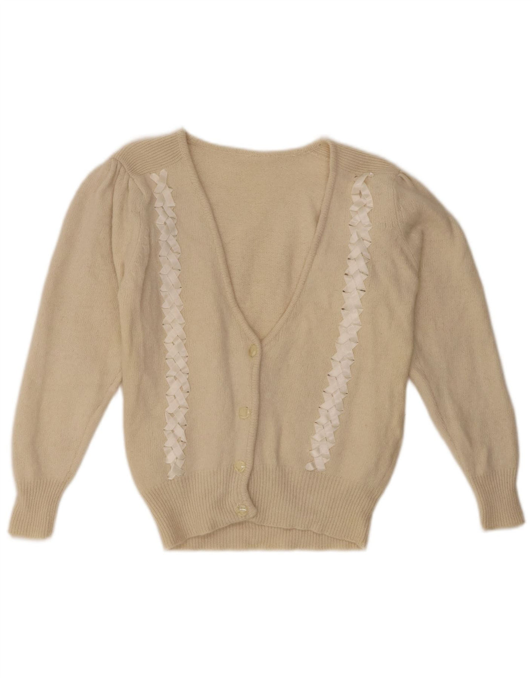 Vintage dame cardigan sweater UK 10 Small Beige