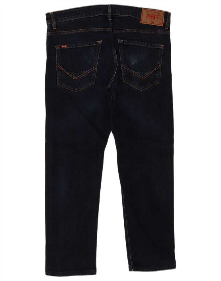 Rifle Herre Cropped Slim Jeans W32 L26 Marineblå Bomuld