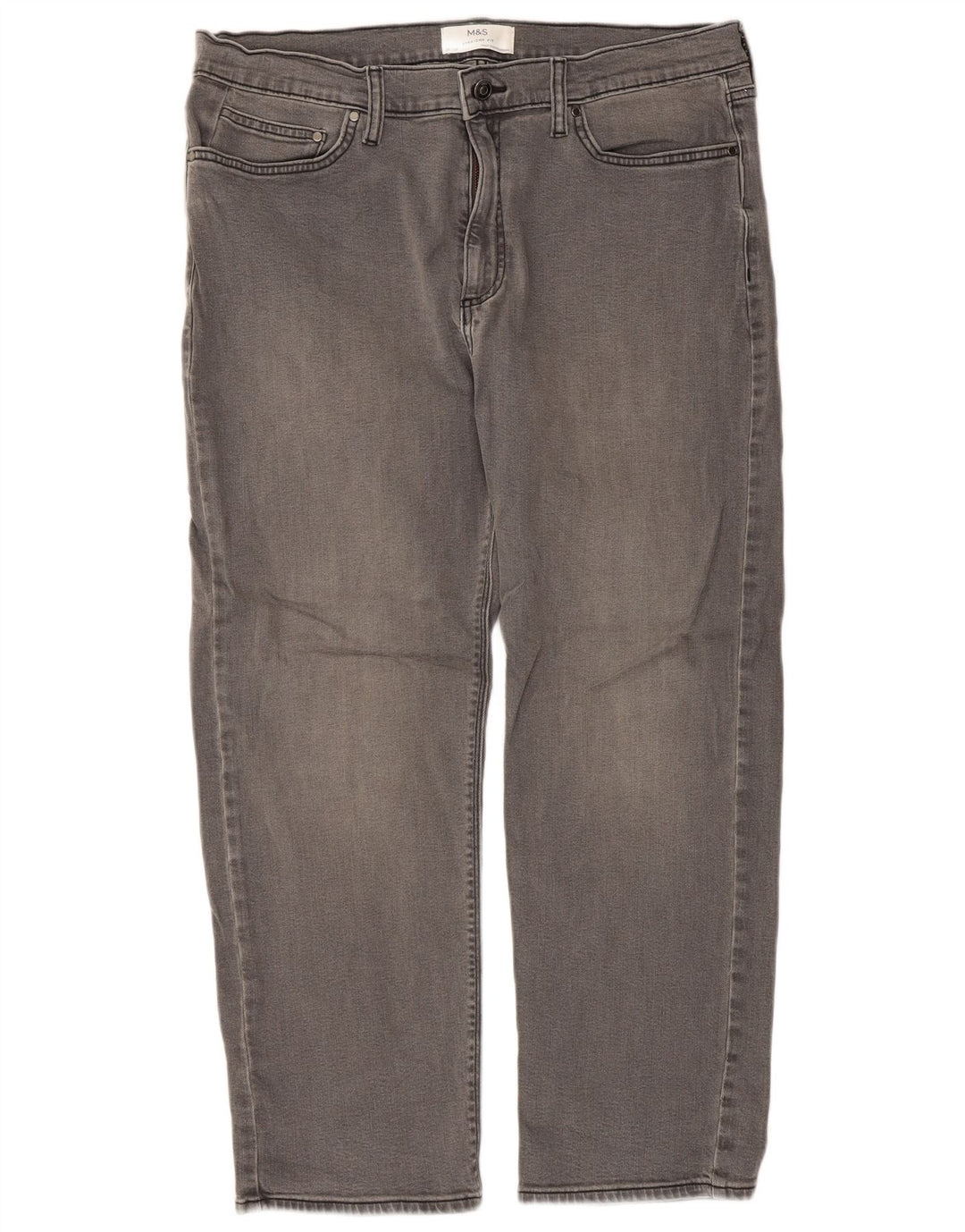 Marks & Spencer Straight Jeans til mænd W36 L29 Grå bomuld