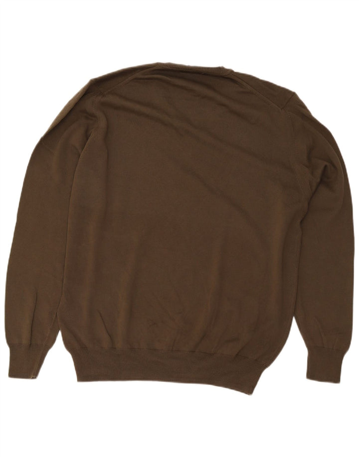 Zara Herre V-hals sweater XL Khaki Bomuld